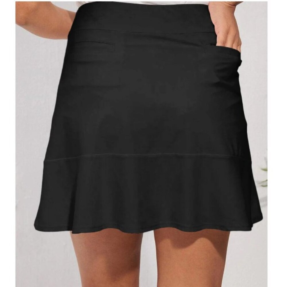 Acegolfs Basic 17 Inch Ruffle Skort UPF50+, Size Large - Picture 3 of 10